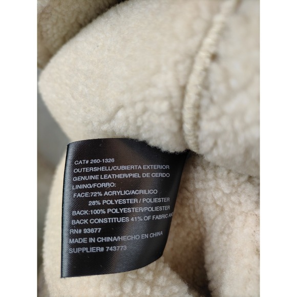 St Johns Bay Womens Jacket Large Beige Leather Suede Sherpa Lined Soft Washable - Picture 11 of 15